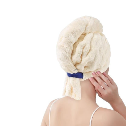 Bubble Velvet Wide Tail Hair-drying Quick-drying Towel Shower Cap