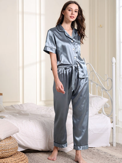 Simulation silk trousers home service suit