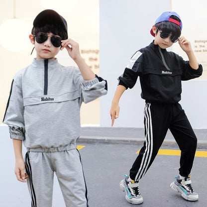 Children Cool Style Jacket Autumn Suit Black