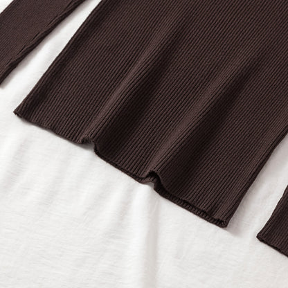 Turtleneck circle zipper pullover sweater