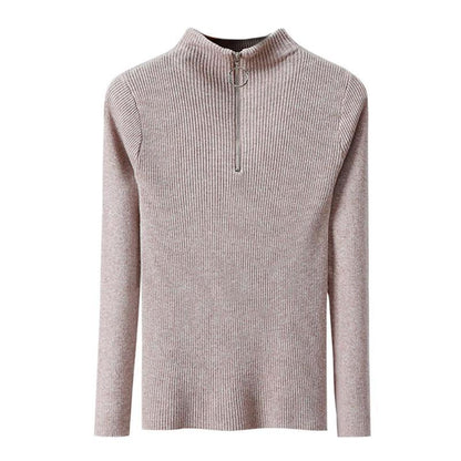 Zip-up tight sweater