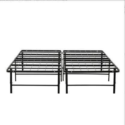 Metal Mattress Foundation Bed Frame, Queen Size Bed Base, Bedroom Furniture, Black