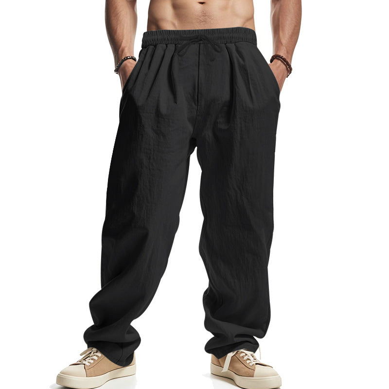 Men's Loose Casual Linen Hip Hop Beach Sports Wide Legs Trousers