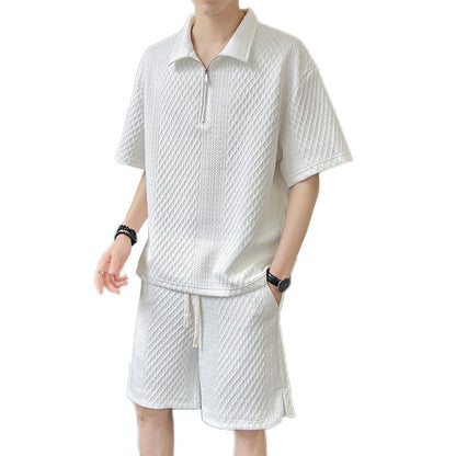 Men's Summer Light Luxury Short-sleeved Shorts Suit