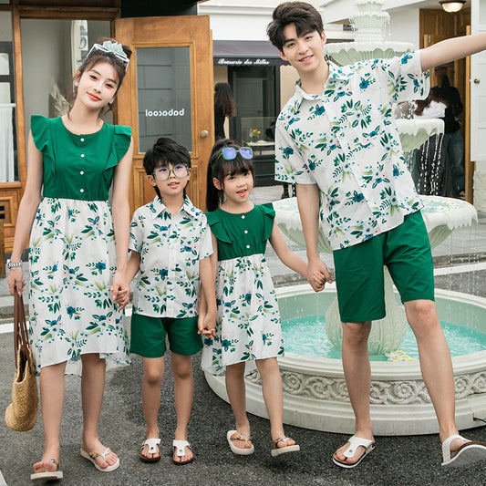 Seaside Style Holiday Couple Parent-child Outfit