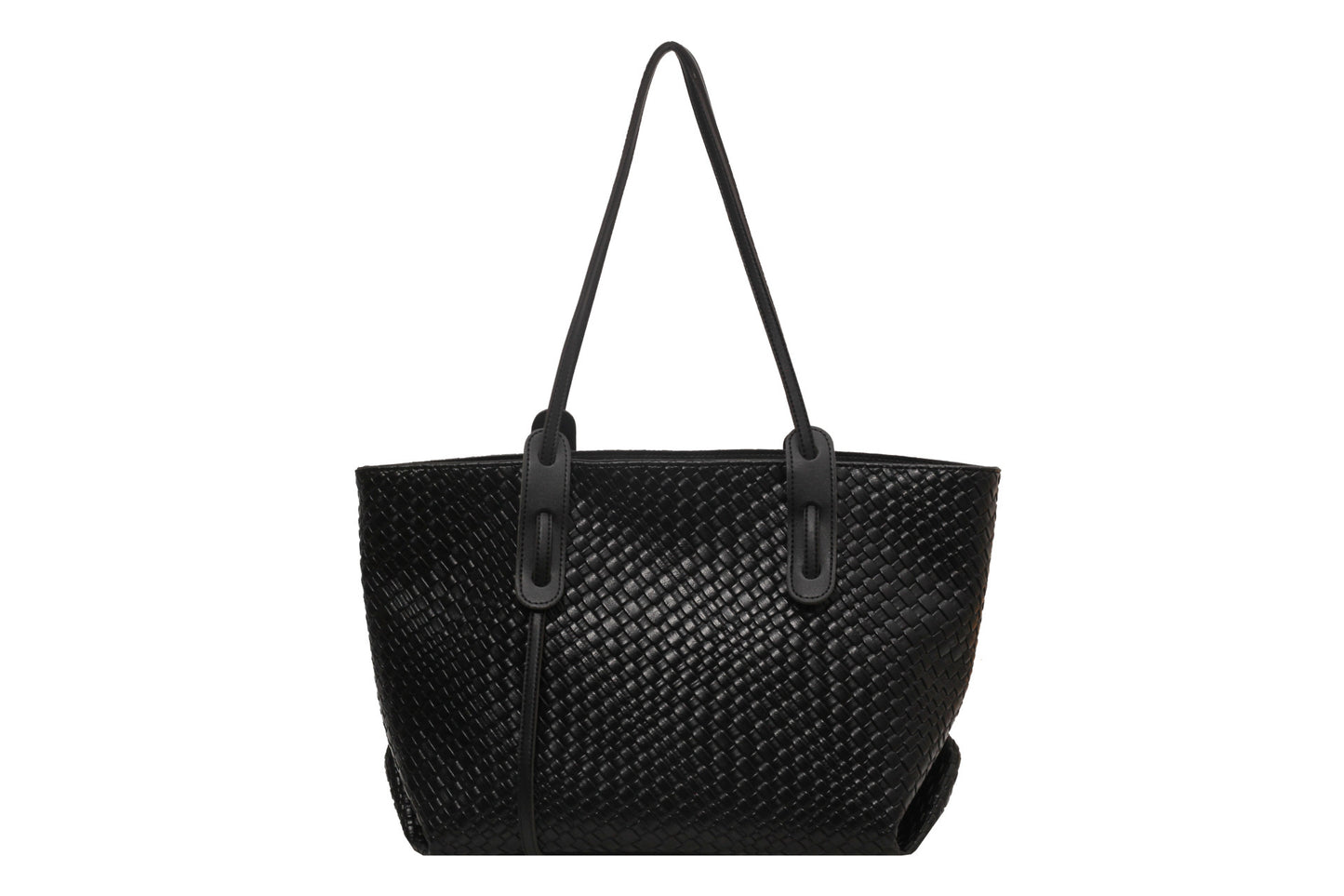Large Capacity Woven Shouder Bgas Women Versatile Retro Textured Solid Color Totes
