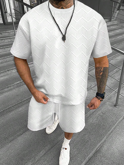 Men's Short Sleeve Shorts Simple Comfortable Cool Suit