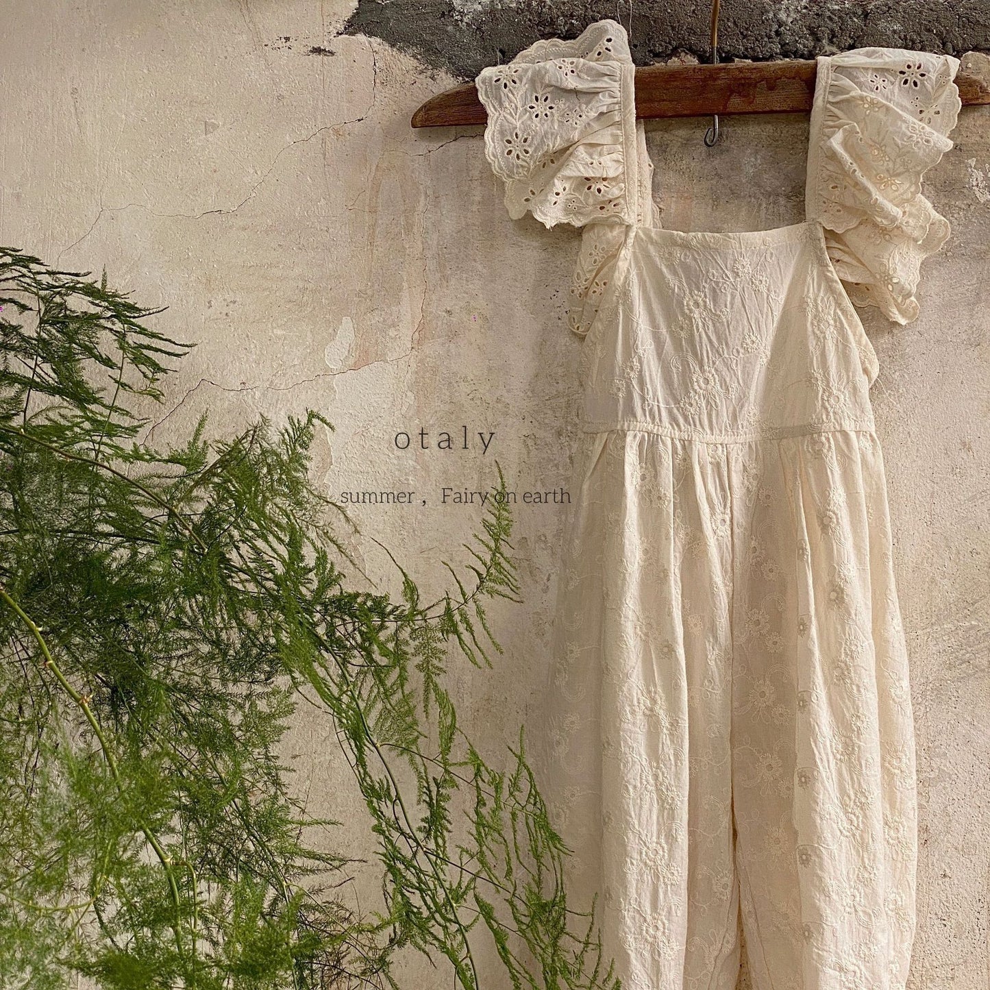 Sling Cotton Embroidered Jumpsuit Ins