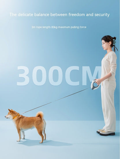 Ring With Light Dog Leash Pet Automatic Retractable Leash Luminous