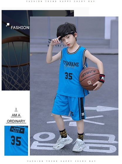 Sleeveless Two-piece Suit Quick-drying Children Older Boy Polo Shirt Suit