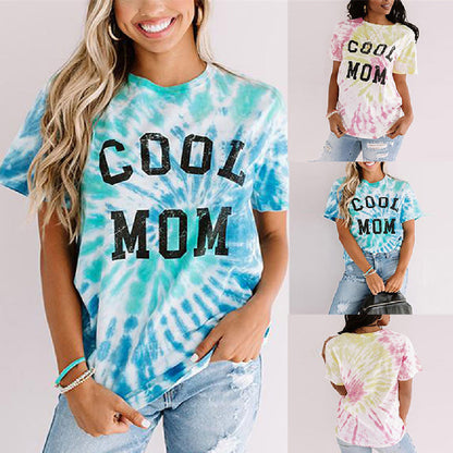 European And American Digital Printing Short-sleeved Women's Summer Loose T-shirt