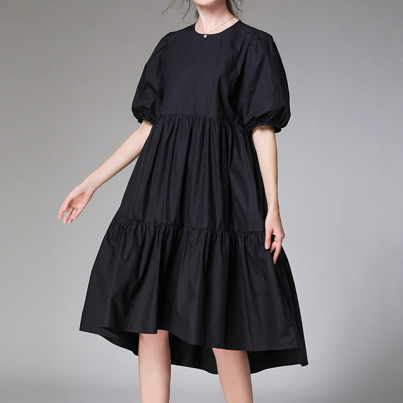 Loose fashion pleated stitching dress