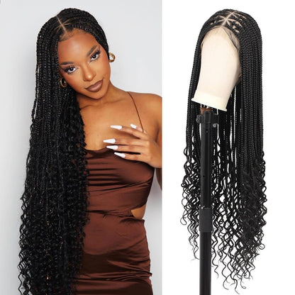 Full Lace Wig Head Cover Chemical Fiber Hair Three-strand Braid