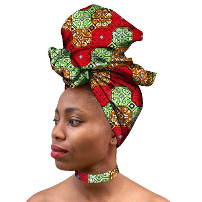 Fabric collar and scarf set exotic African collar