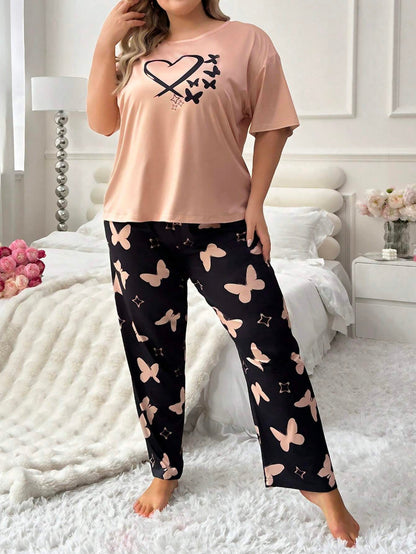 Trousers Plus-sized Plus Size Women's Pajamas Homewear Suit