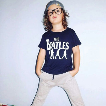 Boy's Cotton Two Piece Set Letter Print Shirt  Trousers Baby Suit