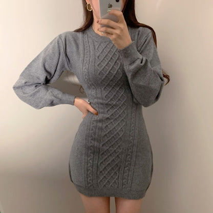 Twist pattern all-match dress