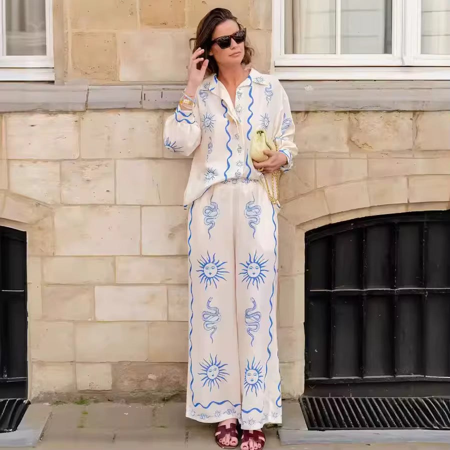 All-matching Shirt Cardigan Trousers Suit