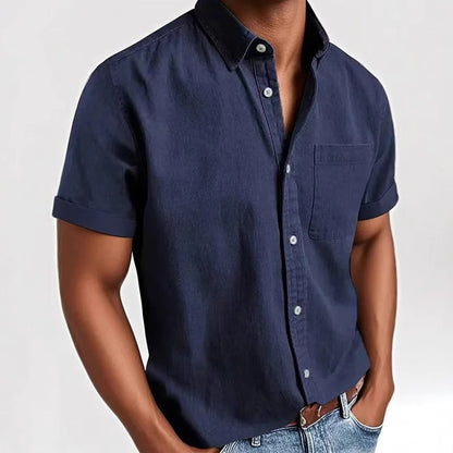 Single-breasted Shirt Men's Short Sleeve
