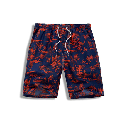 European Size Beach Pants With Inner Net Summer Men's Casual Loose Floral Pants Quick-drying