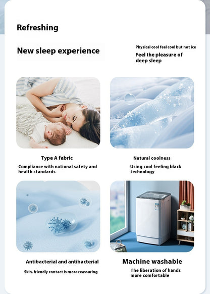 Pure Color Cool Silk Summer Blanket Airable Cover Single Double Summer Ice Cream Ice Silk Summer Quilt Machine Washable Thin Duvet