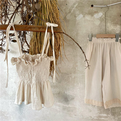 Sling Cotton Embroidered Jumpsuit Ins