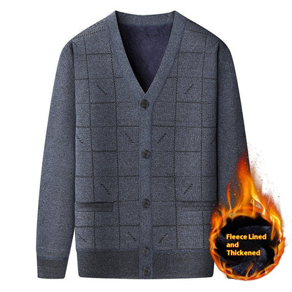 Middle-aged And Elderly Men's Sweater Cardigan Autumn And Winter Dad Wear