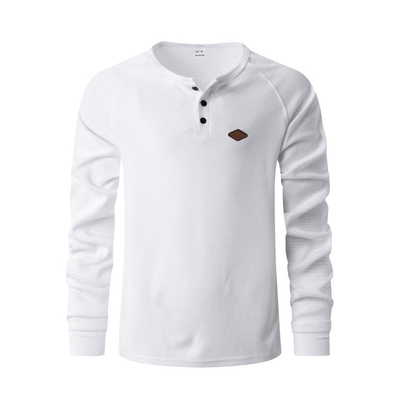 Waffle Buckle Quick-drying Raglan Henry Long Sleeve