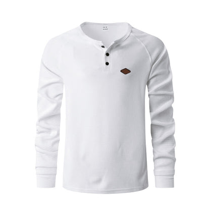 Waffle Buckle Quick-drying Raglan Henry Long Sleeve
