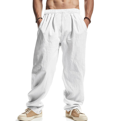 Men's Loose Casual Linen Hip Hop Beach Sports Wide Legs Trousers
