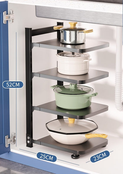 Non-perforated Kitchen Shelving Household Sink Pot Storage Pot Rack