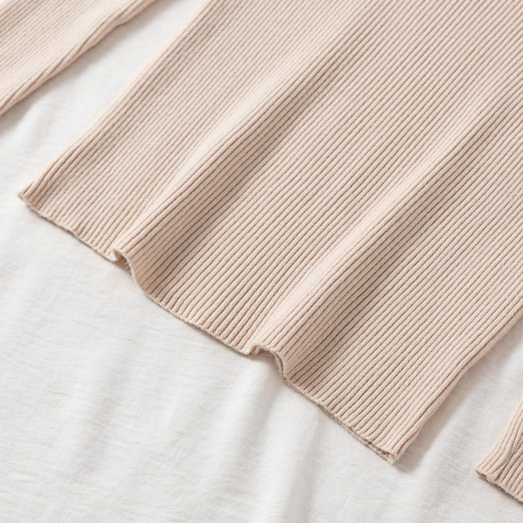 Turtleneck circle zipper pullover sweater