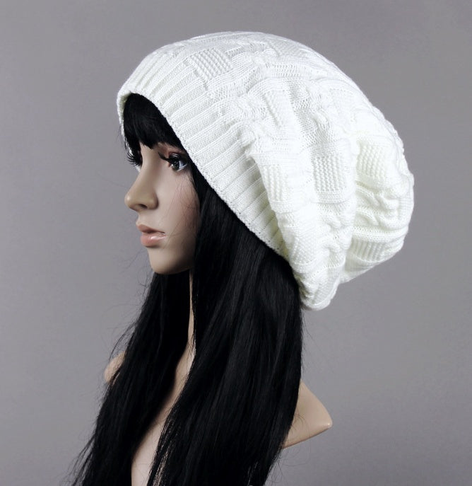 Winter Pile Knitted Woolen Women's Double-layer Hat