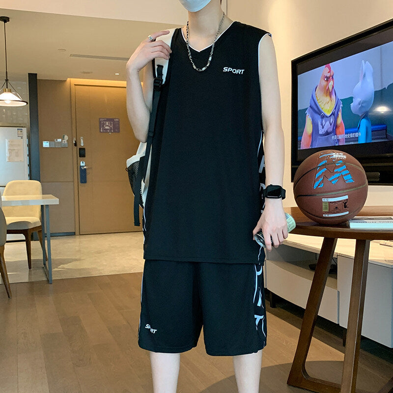 Basketball Wear Short Sleeve Vest Leisure Sports Suit