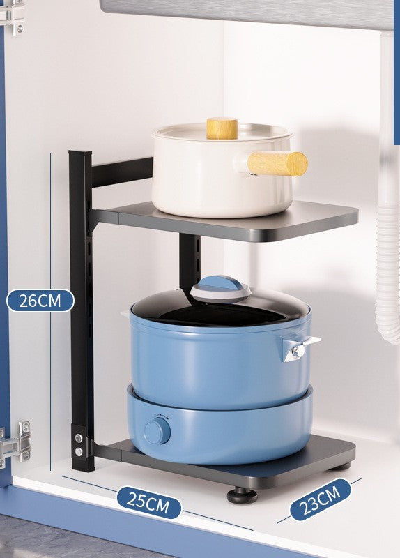 Non-perforated Kitchen Shelving Household Sink Pot Storage Pot Rack