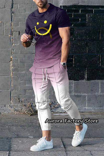 Men's Short-sleeved Trousers Suit 3D