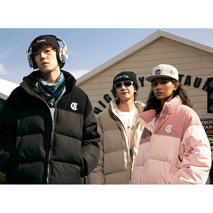 Men's Winter Corduroy Stitching Embroidery Cotton-padded Coat