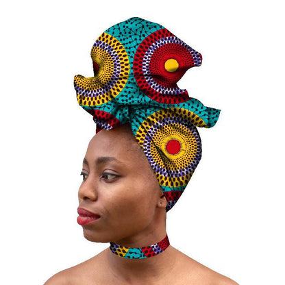 Fabric collar and scarf set exotic African collar