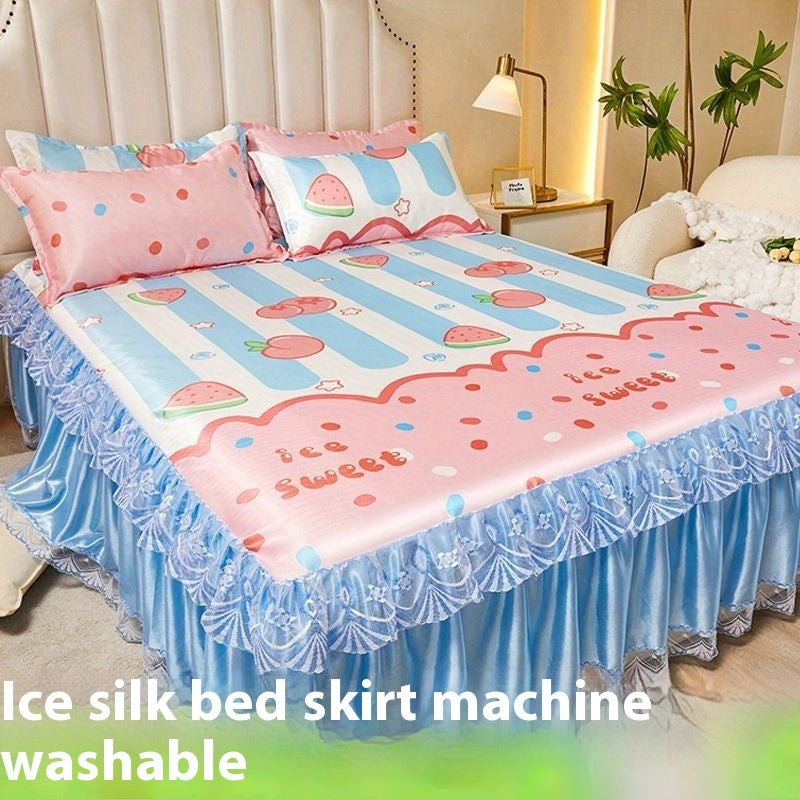 French Skirt Style Ice Silk Washed Cotton Cooling Mat