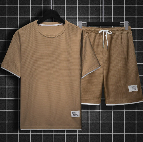 New Summer Short-sleeved Suit Men's T-shirt Exercise Casual Men's Clothes Sets