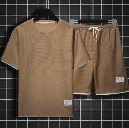 New Summer Short-sleeved Suit Men's T-shirt Exercise Casual Men's Clothes Sets