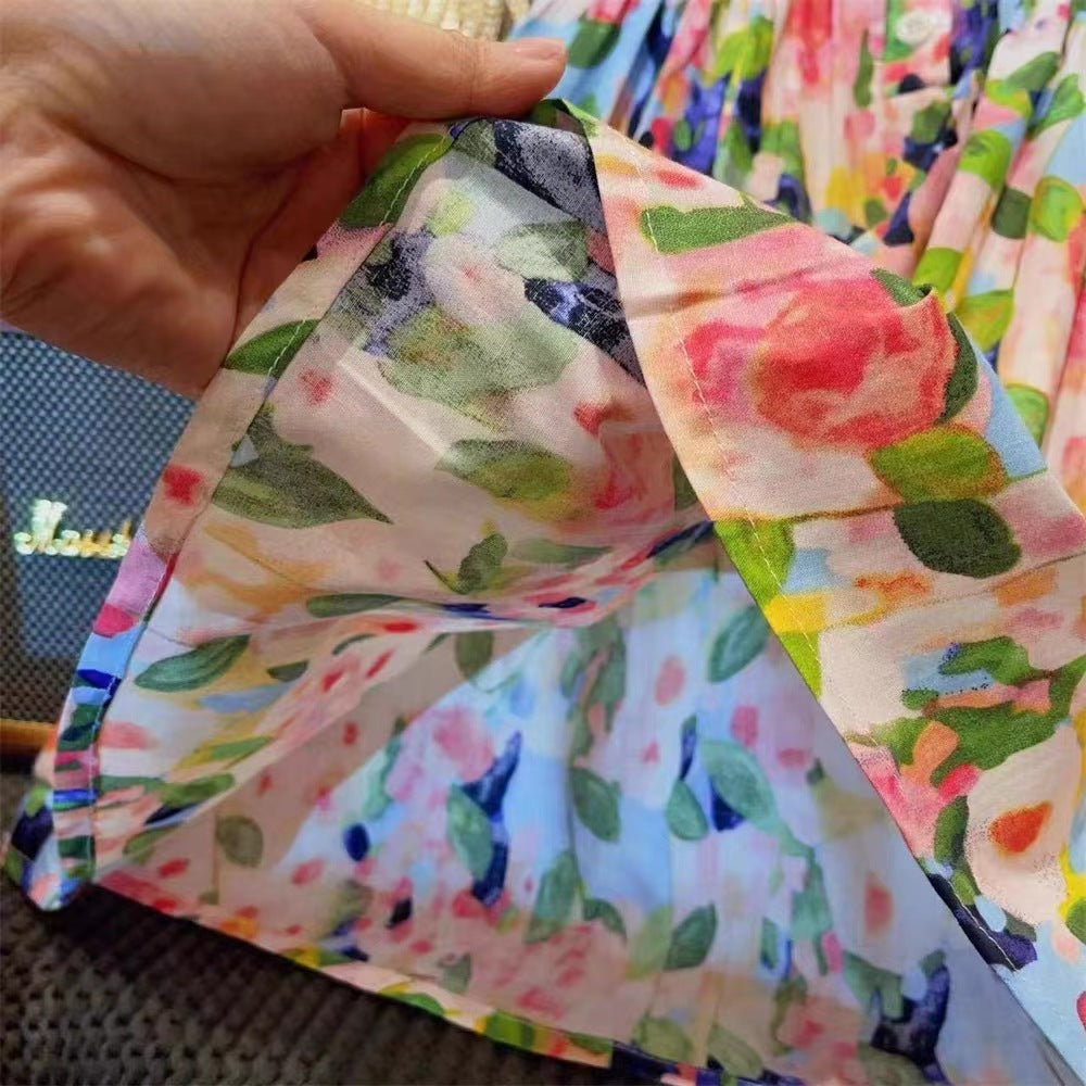 Floral Western Style Princess Vest Skirt