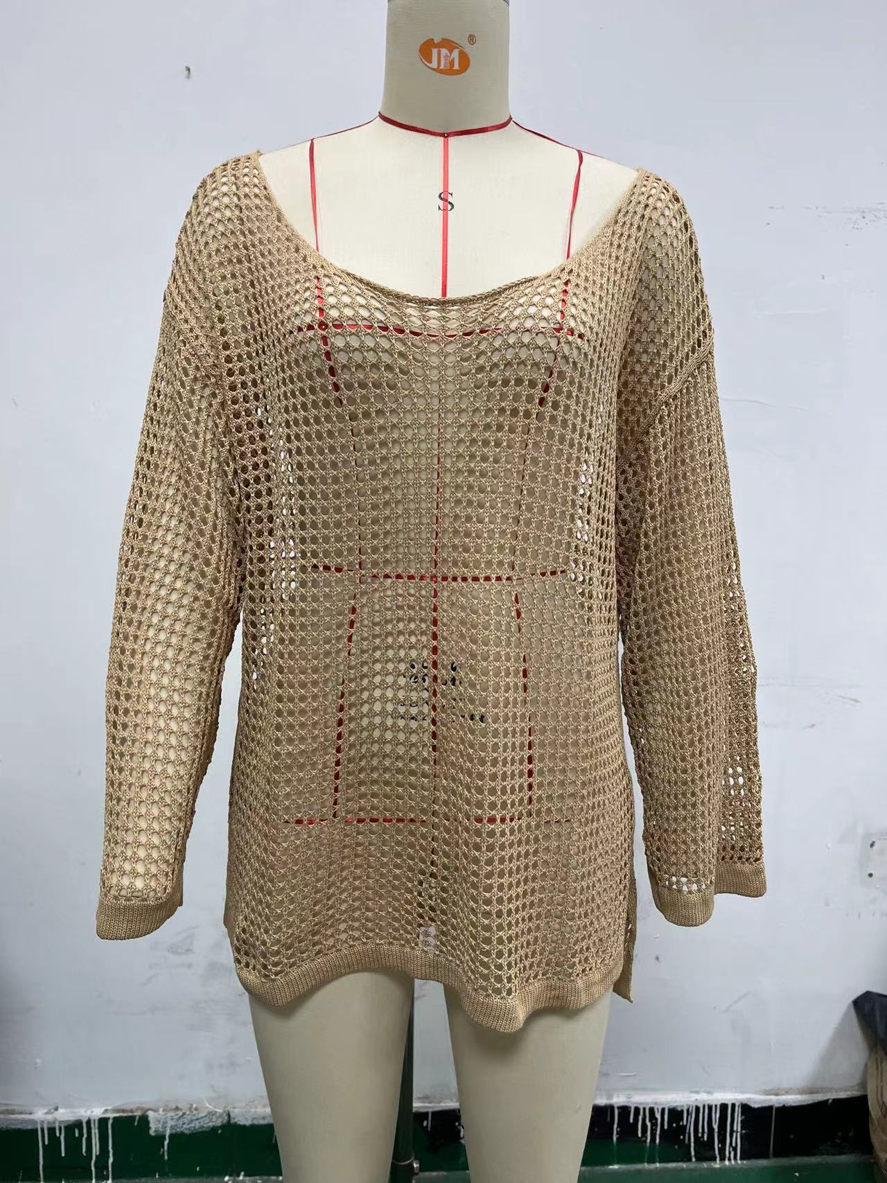 Mesh Hollow Out Knitwear Swimsuit Beach Sun Protection