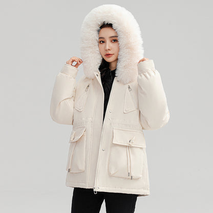 Horn Button Parka Women's Loose