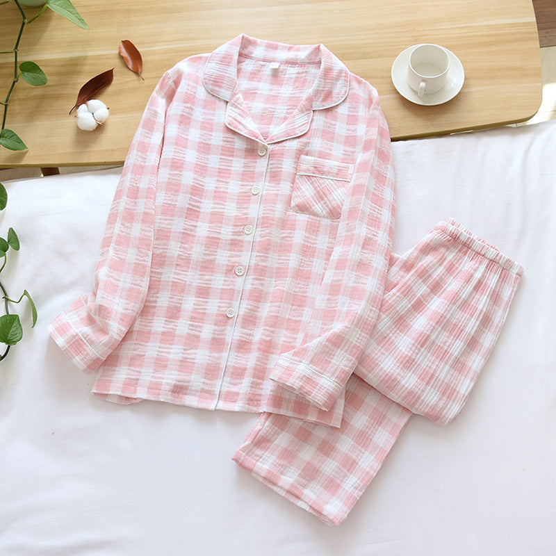 Cotton Washed Cotton Gauze Thin Section Plus Size Homewear Suit
