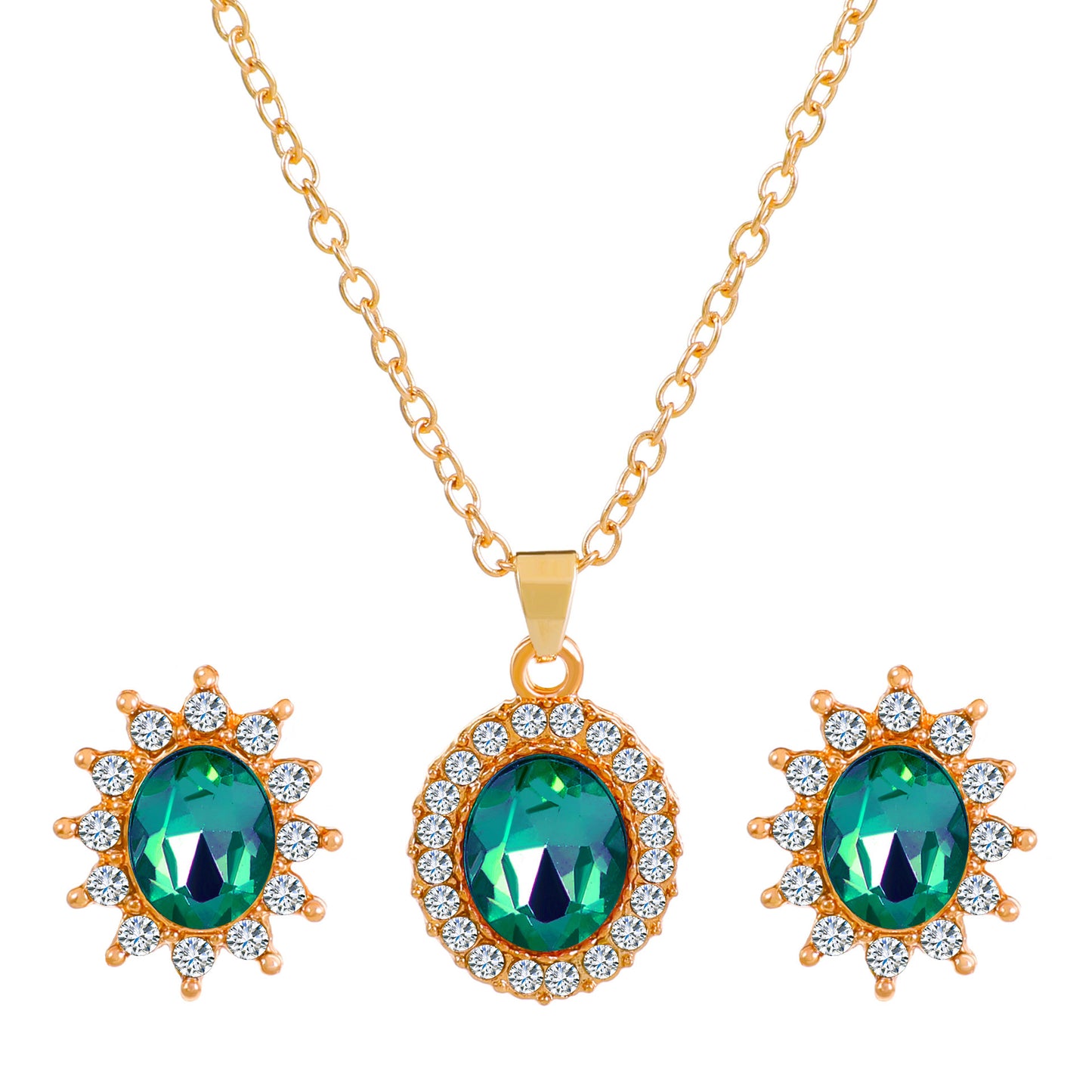 Female SUNFLOWER Earrings And Necklace Set