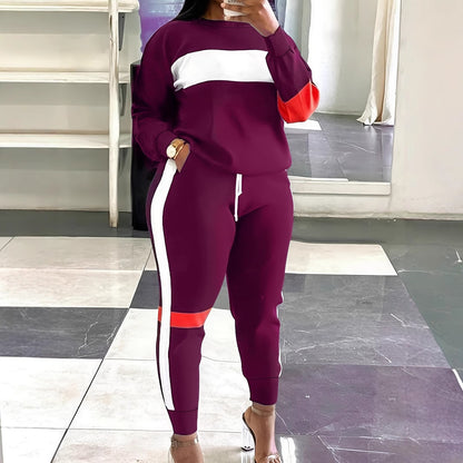 Fashion Cool Contrast Color Plus Size Suit Women