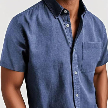 Single-breasted Shirt Men's Short Sleeve