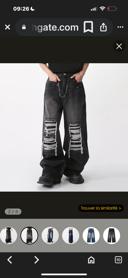 Fashionable Loose Fitting Wide Leg Jeans