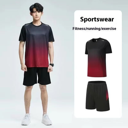 Men's Short Sleeve Sports Ice Silk Suit